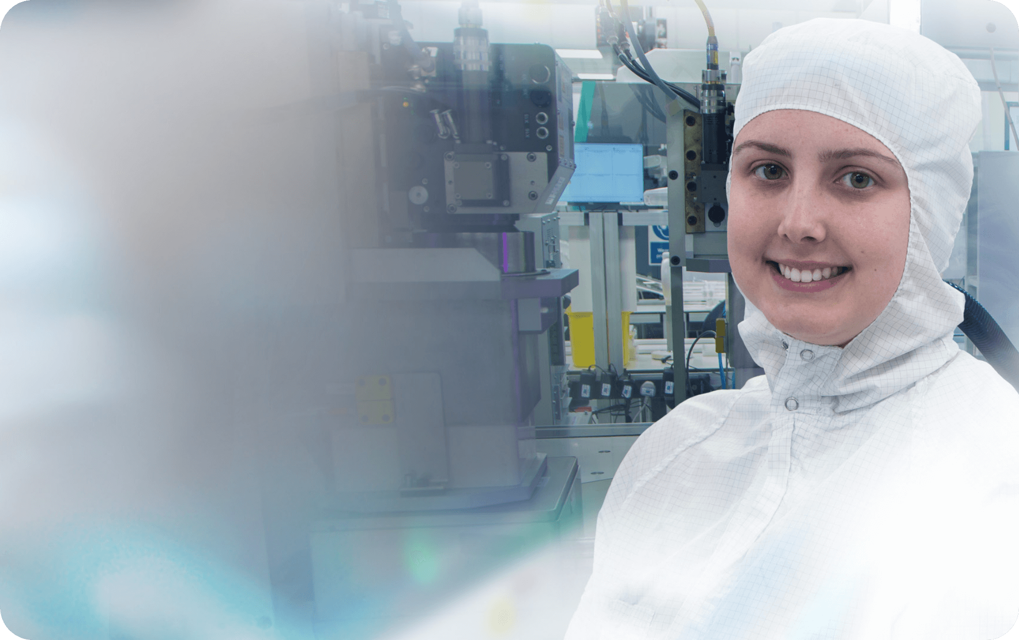 smiling woman in careers graphic